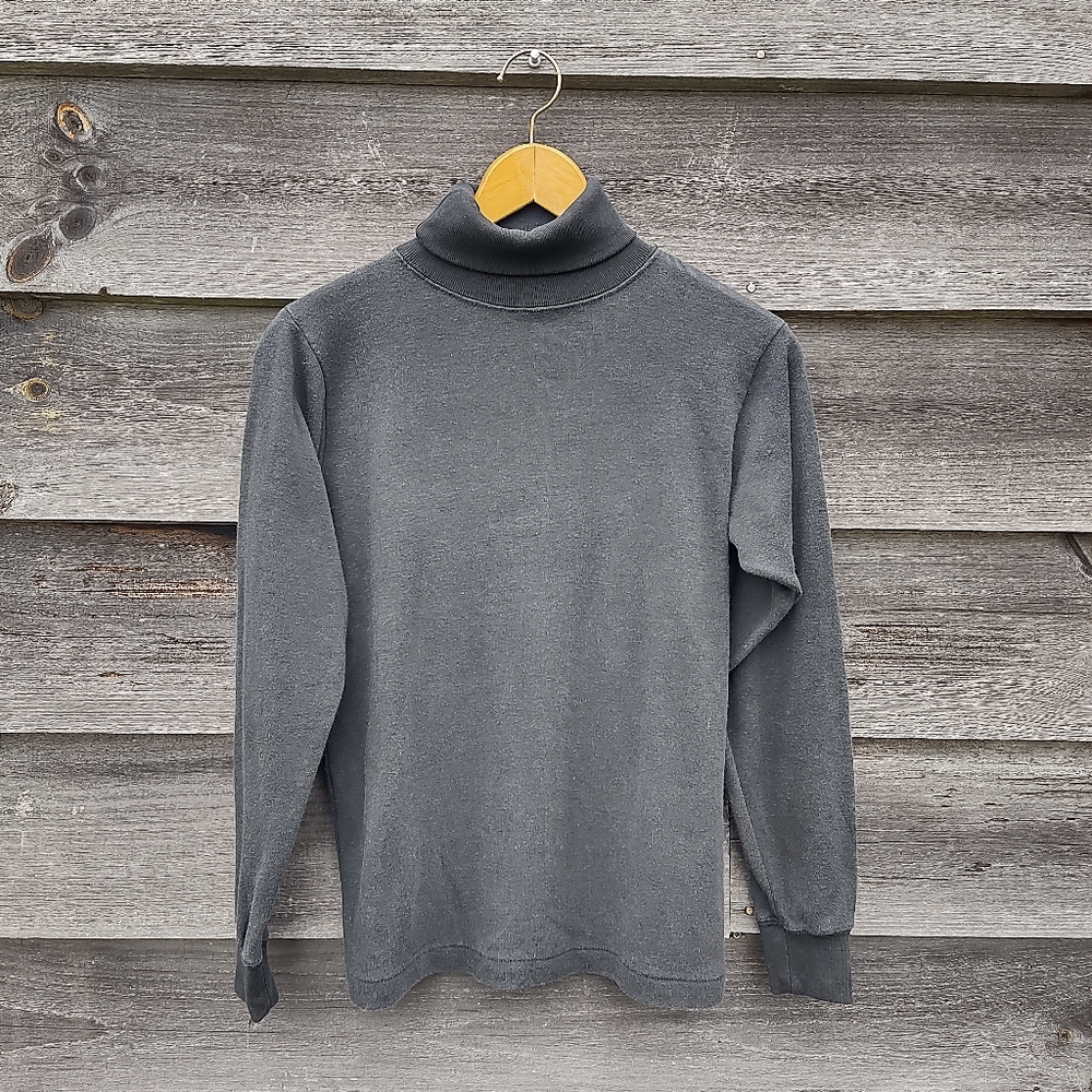 Vintage Mi Ki Majestic International Knitwear cotton blend black turtleneck - M